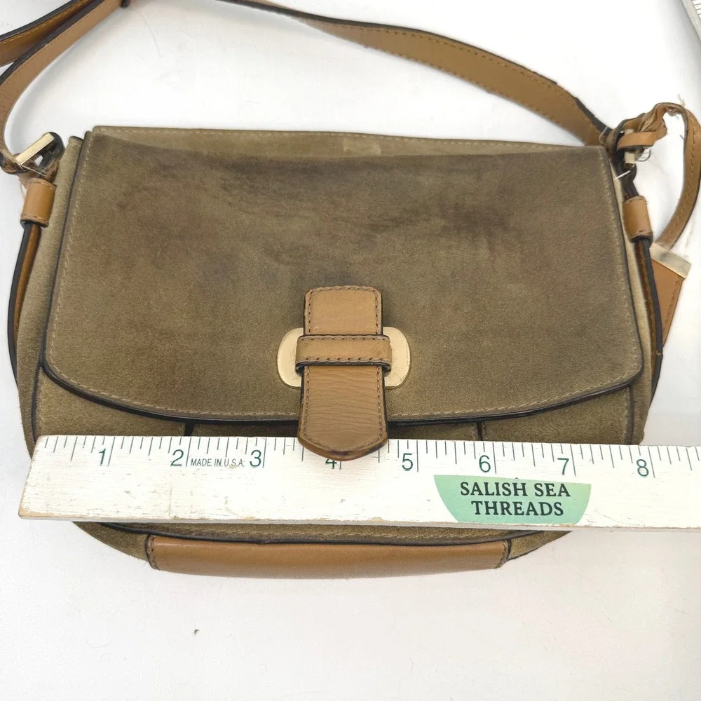 Michael Kors Romy Saddle Crossbody Bag Tan Brown Brass Designer Western‎ Boho